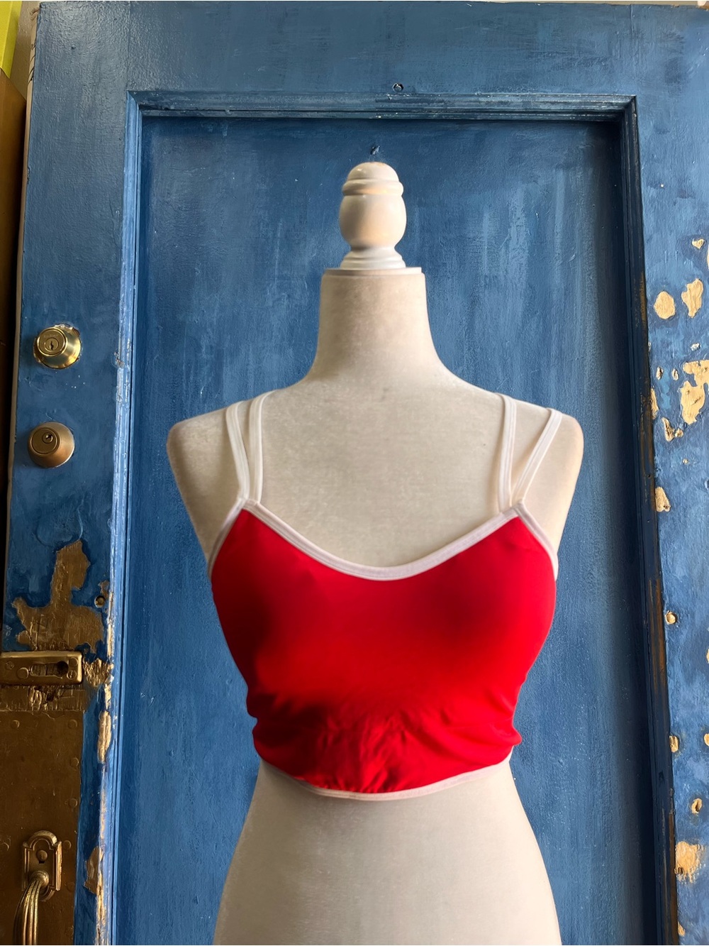 Colsie Red Crop Bandeau with White Trim